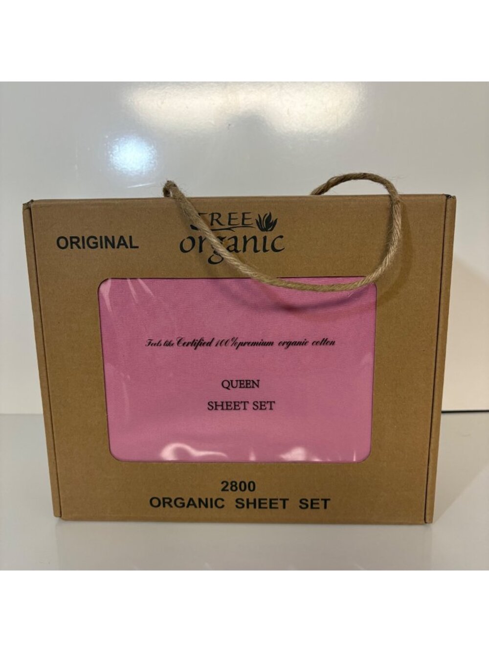 Tree Organic 2800 Queen Sheet Set 4 pc Pink Organic Cotton